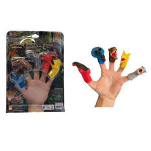 Dinopark Dedoche Borracha Com 5 Dinos - Bee Toys