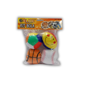 Kit Bolas Pequena  Desenhadas Com Espuma 4 Peças - Elite