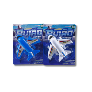 Avião Jumbo Movido A Fricção Cor Branco/Azul - Ark Toys