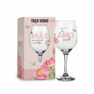 Taça De Vidro Vinho "Mãe Inspiração Para A Vida" 385ml - BrasFoot