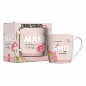 Caneca Porcelana Urban "Mãe Inspiração Para A Vida Toda" 300ml - BrasFoot